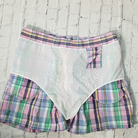 Polo Ralph Lauren 1XL Swim Trunks Plaid Pastel